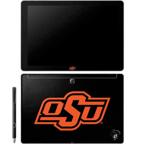 Oklahoma State University OSU on Black Galaxy Book 12in Skin